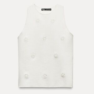 Zara Openwork Stretch Knit Top